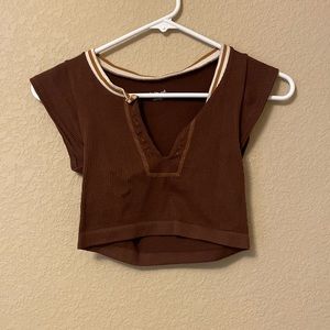 Out from under brown seamless top